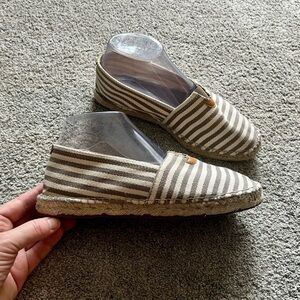 New TONI PONS Women's 40 Canvas Striped Blanes Espadrille Flats Slip On Shoes